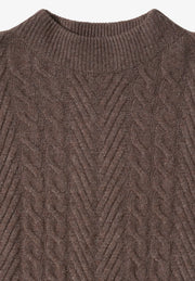 Cecil - Brun kabelstickad tröja