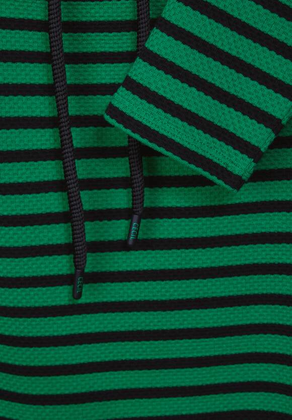 Cecil - Grön randig tröja med struktur