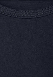 Cecil - Mörkblå slubyarn t-shirt