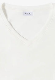 Cecil - Vit t-shirt eko bomull