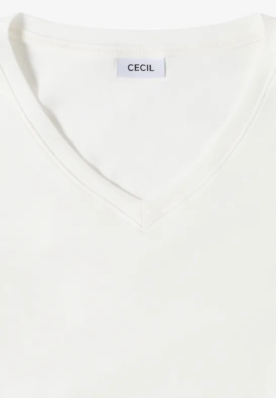Cecil - Vit t-shirt eko bomull