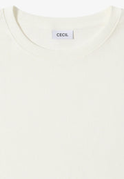 Cecil - Vit ribbad bastopp eko bomull