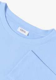 Cecil - Ljusblå ribbad bastopp eko bomull
