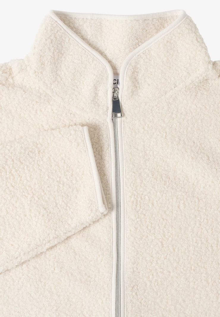 Cecil - Vit kort teddyjacka
