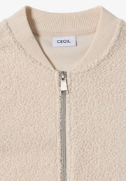 Cecil - Kort beige teddyjacka