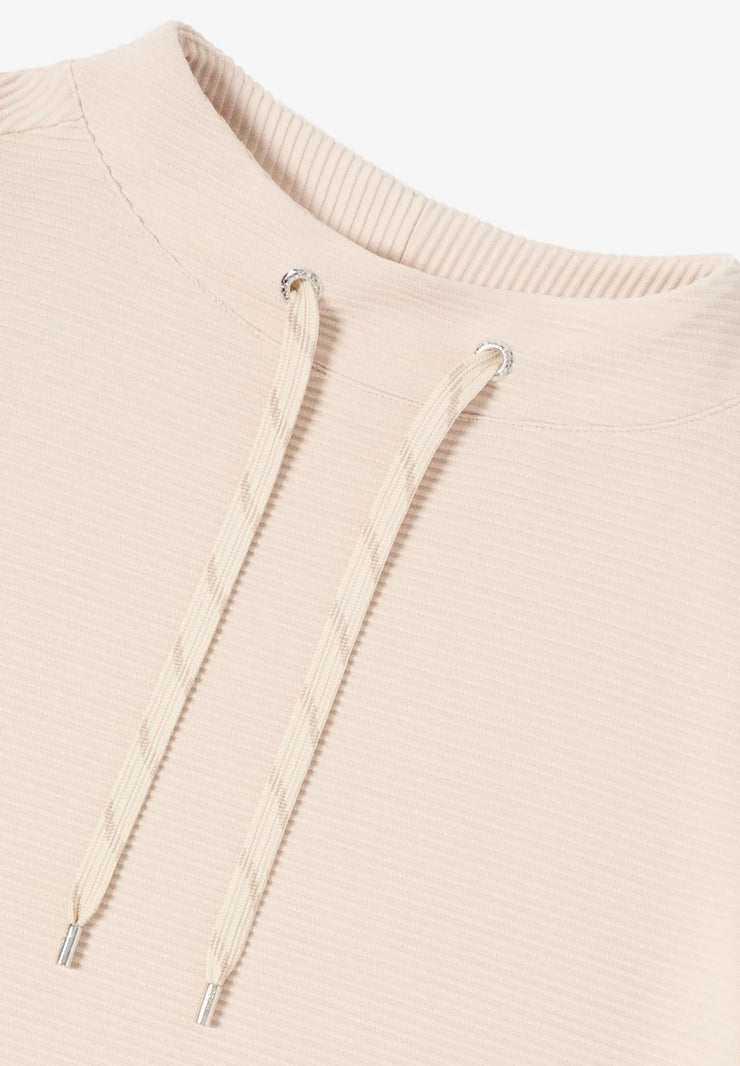 Cecil - Beige topp i ottomanjersey