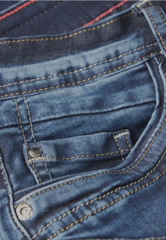 Cecil - Mellanblå jeansshorts Scarlett
