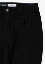 Cecil - Vicky svarta jeans med hög midja