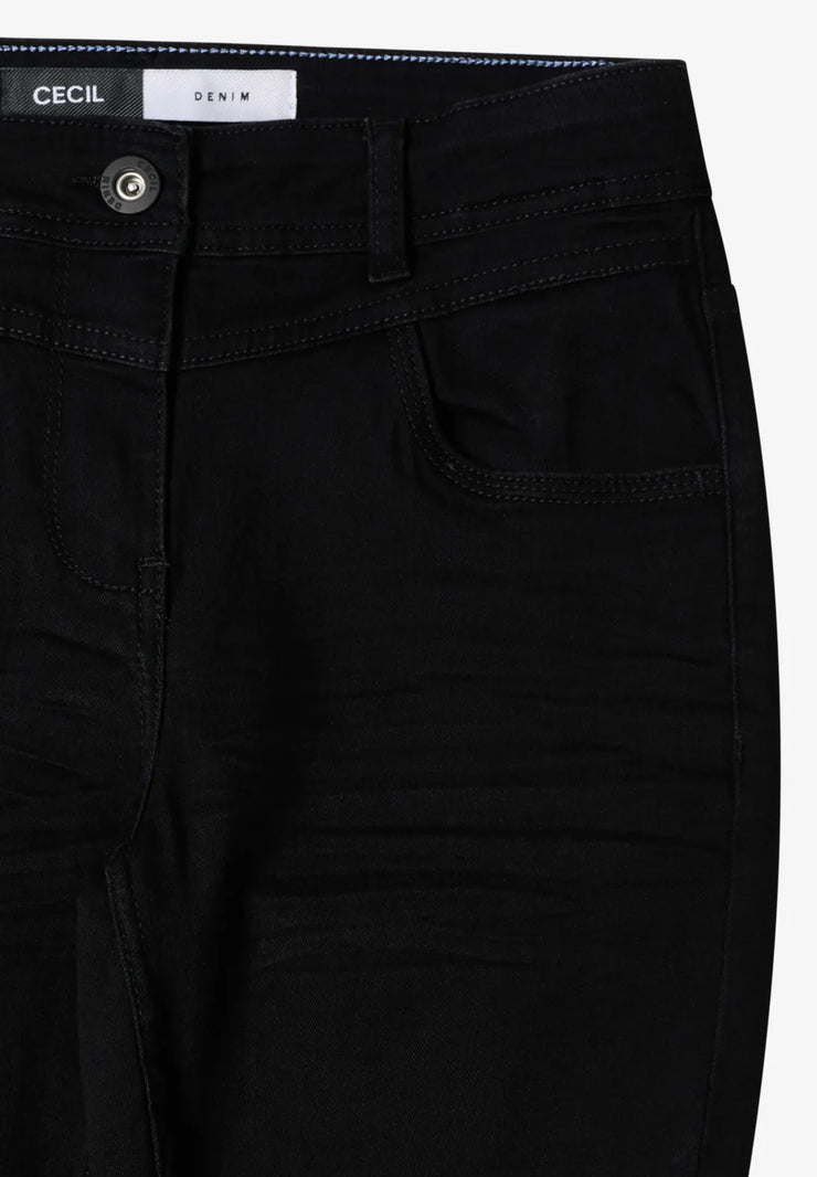 Cecil - Vicky svarta jeans med hög midja