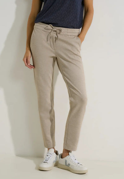 Cecil - Tracey beige trikåbyxa