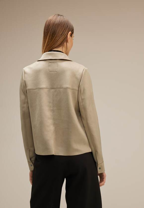 Street One - Beige jacka i mocka-look
