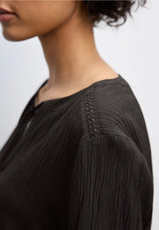 Street One - Brun creppad blus
