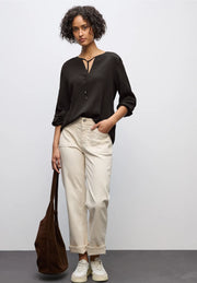 Street One - Brun creppad blus