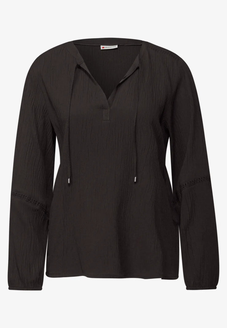 Street One - Brun creppad blus