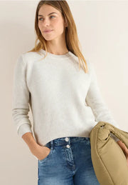 Cecil - Vit ribbstickad tröja