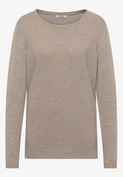 Cecil - Beige ribbstickad tröja