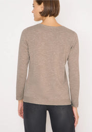 Cecil - Beige ribbstickad tröja