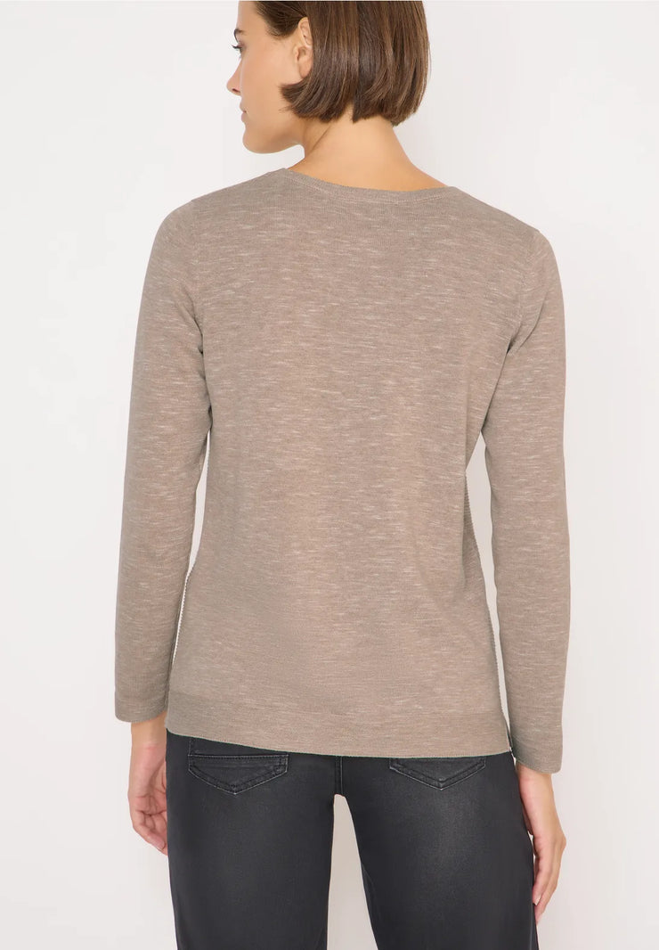 Cecil - Beige ribbstickad tröja