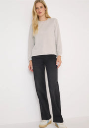 Cecil - Beige topp med knappar i sidan