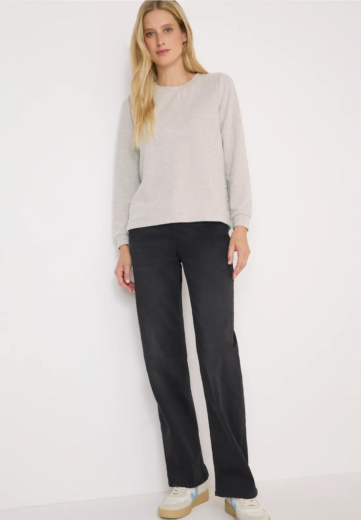 Cecil - Beige topp med knappar i sidan