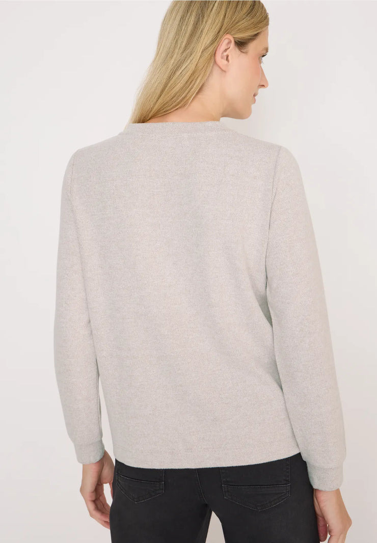 Cecil - Beige topp med knappar i sidan