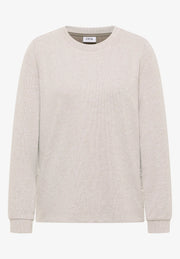Cecil - Beige topp med knappar i sidan