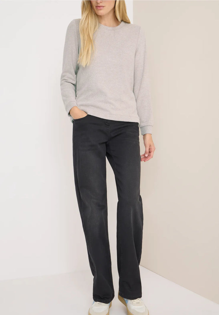 Cecil - Beige topp med knappar i sidan