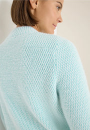 Cecil - Blå stickad tröja i jacquard