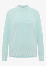 Cecil - Blå stickad tröja i jacquard