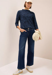 Cecil - Blå zebramönstrad topp