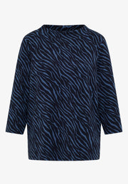 Cecil - Blå zebramönstrad topp
