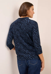 Cecil - Blå zebramönstrad topp