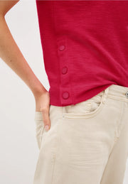 Cecil - Bouclé t-shirt med knappar