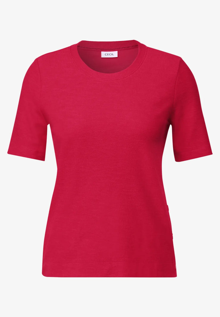 Cecil - Bouclé t-shirt med knappar