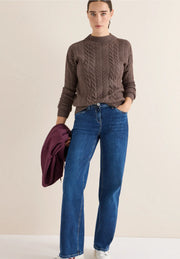 Cecil - Brun kabelstickad tröja