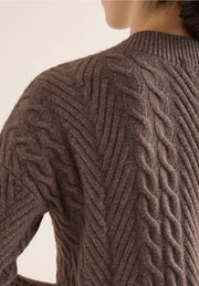 Cecil - Brun kabelstickad tröja