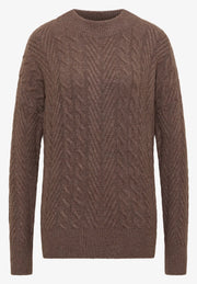 Cecil - Brun kabelstickad tröja