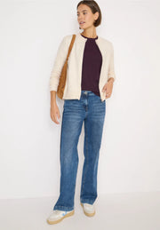 Cecil - Beige kofta med dragkedja