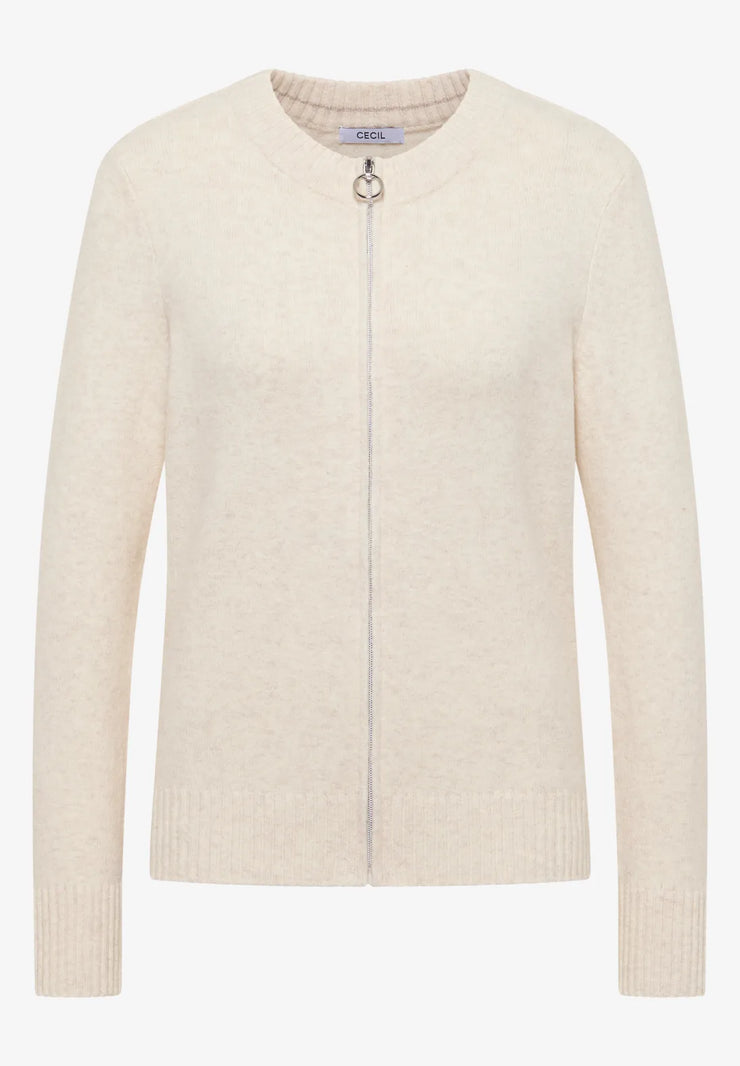 Cecil - Beige kofta med dragkedja