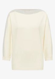 Cecil - Crèmevit topp med fladdermusärm