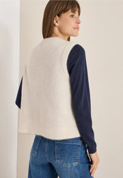 Cecil - Cremevit väst i fjädergarn