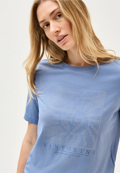 Cecil - Ljusblå t-shirt i bomull