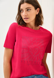 Cecil - Röd t-shirt i bomull