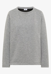 Cecil - Grå silverrandig topp i ottomanväv