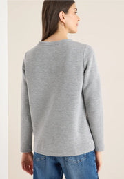 Cecil - Grå silverrandig topp i ottomanväv