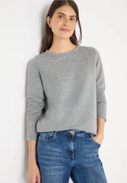 Cecil - Grå silverrandig topp i ottomanväv