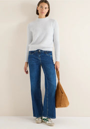 Cecil - Grå stickad tröja i jacquard