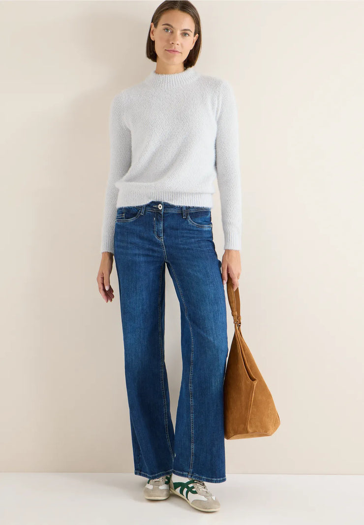 Cecil - Grå stickad tröja i jacquard