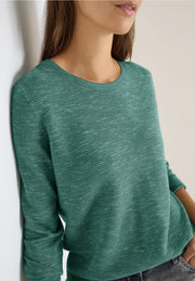 Cecil - Grön ribbstickad tröja