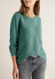 Cecil - Grön ribbstickad tröja
